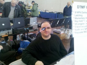 Byron wearing a Jeweler's Loop and LED light attached to a glasses frame.